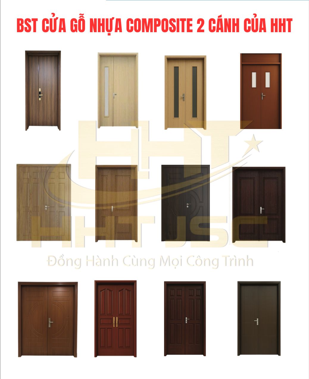 BST cửa gỗ nhựa composite 2 cánh của HHT