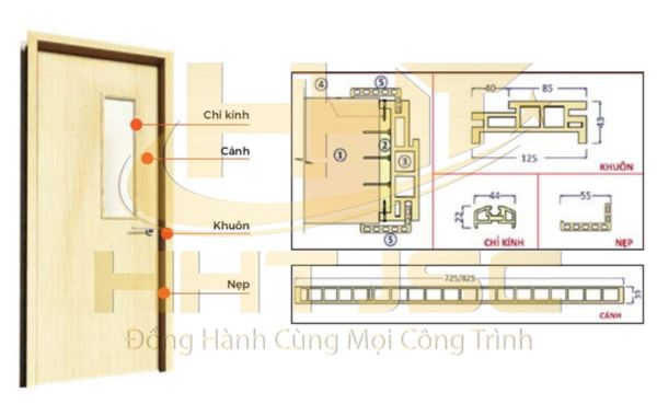 cửa composite ô kính