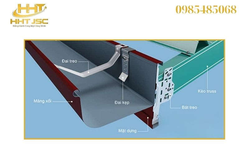 Cấu tạo của máng tôn xối