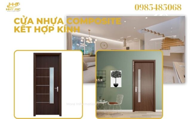 Cửa nhựa composite kết hợp kính