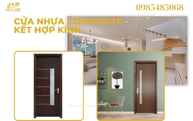 Cửa nhựa composite kết hợp kính